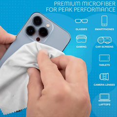 6Pcs Microfiber Cleaning Cloths For Eyeglasses Camera Lens Cell Phones CD DVD