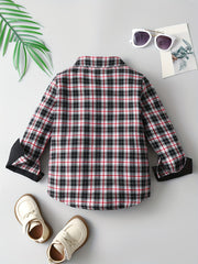 Boys Plaid Shirts Long Sleeve Button Down Tops Spring Fall Outwear