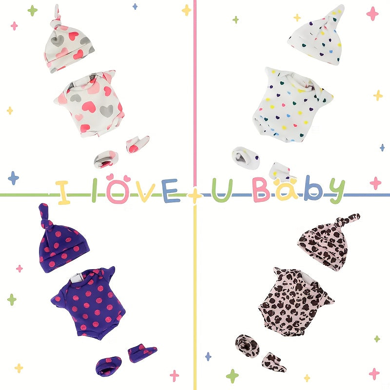 4 Stylish Reborn Doll Clothes Set for 12-Inch Dolls - Great Gift Idea
