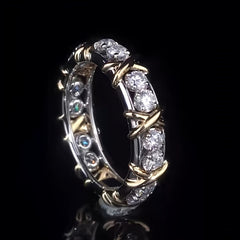 Golden Hip hop Ring Men's And Women's Zircon Punk Wedding Ring Jewelry
