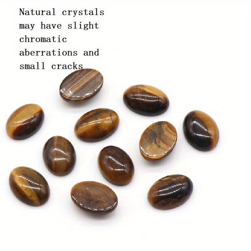 Natural Crystal Oval Ring Face DIY Inlaid Stone Jewelry