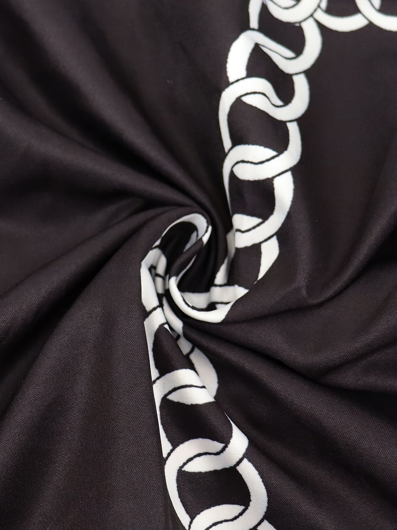  Chain Print Long Sleeve Button Up Shirt
