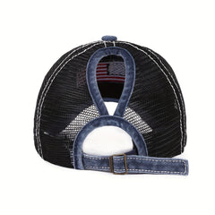Distressed Trucker Hat Flag Patch Baseball Cap