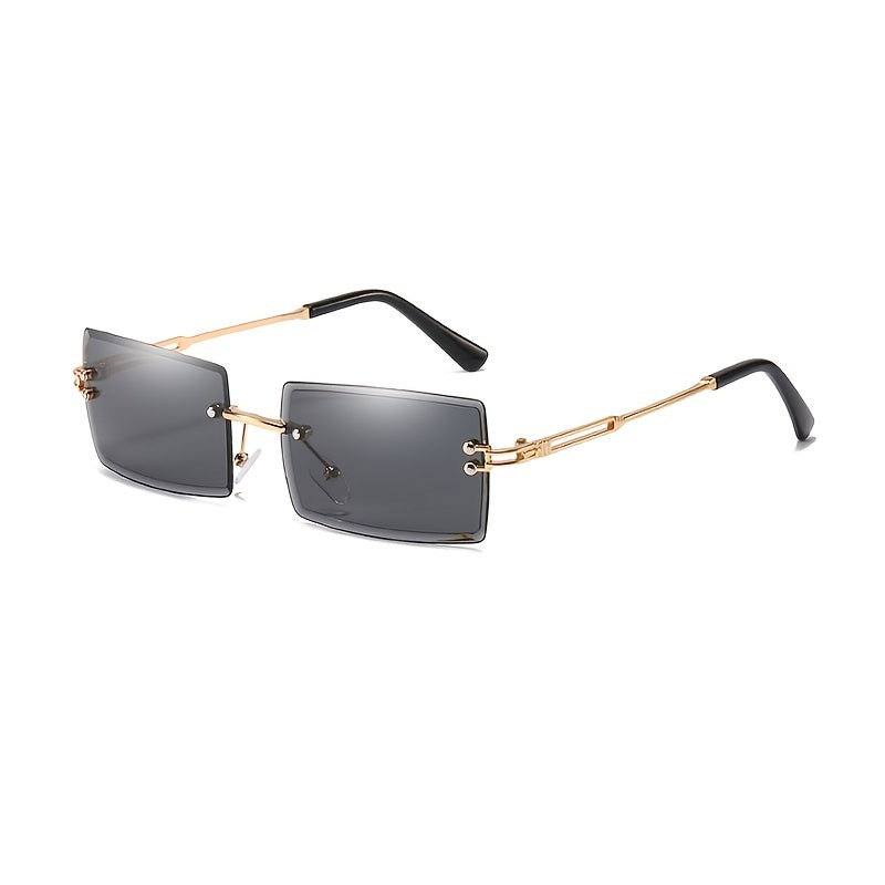 Rimless Square Sunglasses UV Protection Vintage Sun Glasses