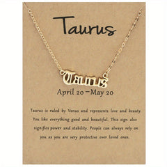 Golden Plated 12 Constellations Pendant Necklace
