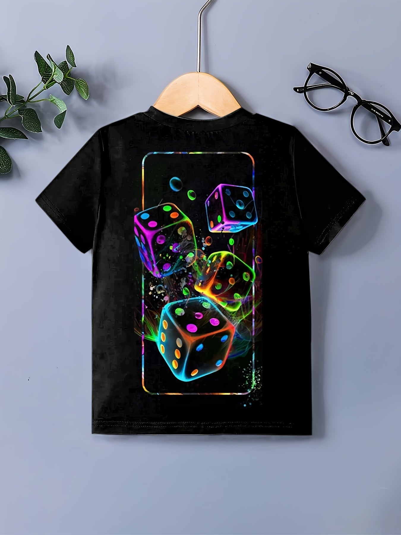 Boys 3D Print T shirt Cubes Kids Casual Top