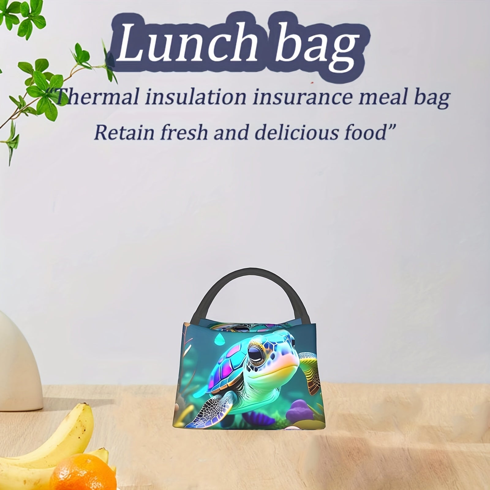 Turtle Insulated Lunch Bag Reusable Portable Cooler
