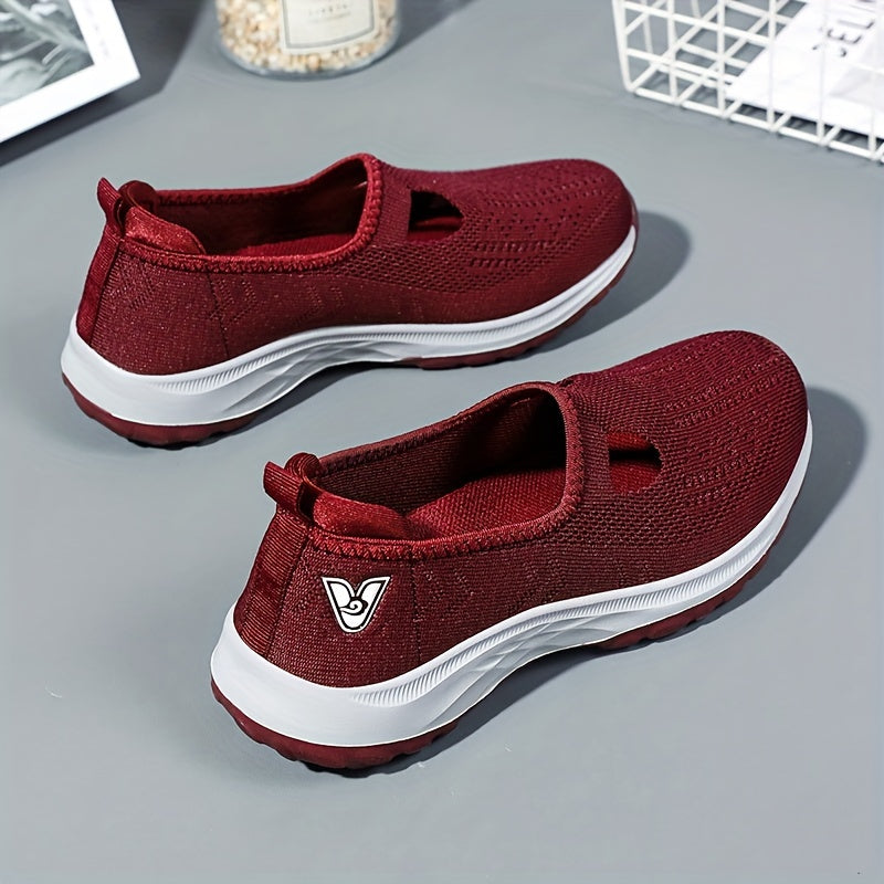 Non-slip Soft Sole Breathable Walking Shoes Slip-On Sporty Sneakers