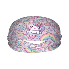 Rainbow Cartoon Character Sports Headband Sweat Wicking Stretchy & Breathable