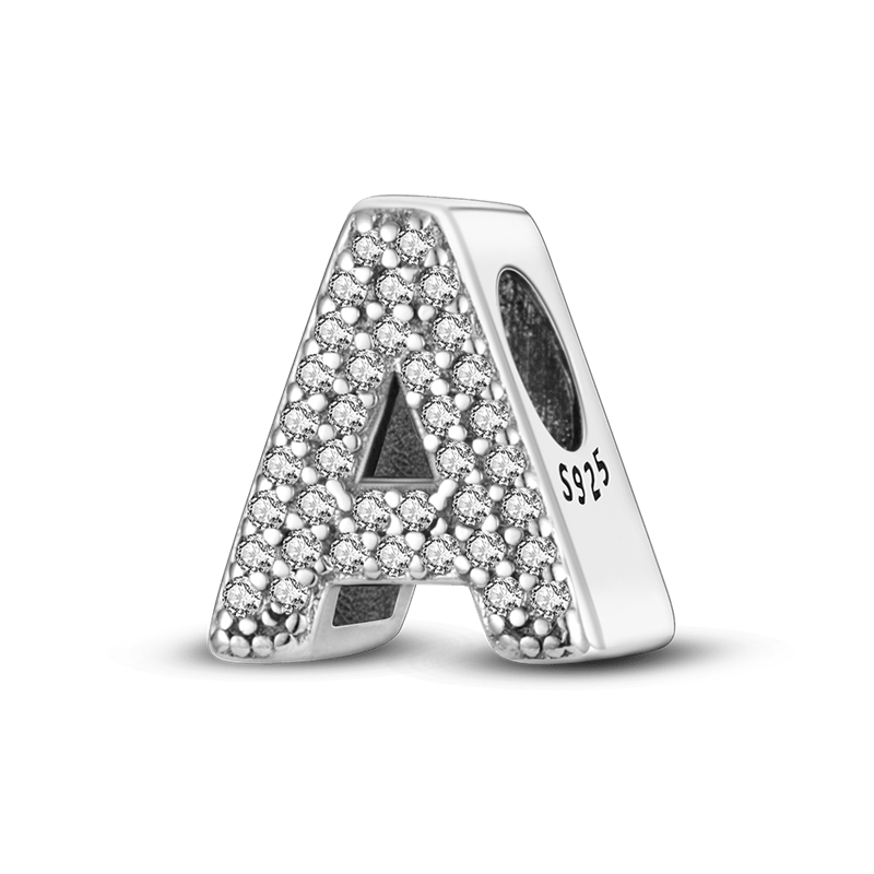 Letter LOVE Zircon Charm Bead Pendant for DIY Bracelet Ladies Jewelry Gift