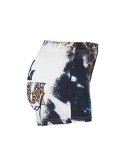  Western Style Shorts Women's Art Letter Print Tie Dye High Rise