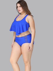  Mesh High Rise Bikini Set Women's Plus Stretch Modest Swimsuit