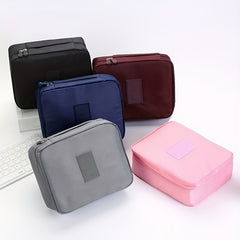 Solid Zipper Storage Bag Portable Travel Accessories Cosmetic Bag