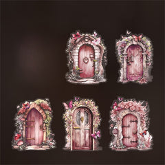 5pcs Retro Plant Landscaping PET Stickers