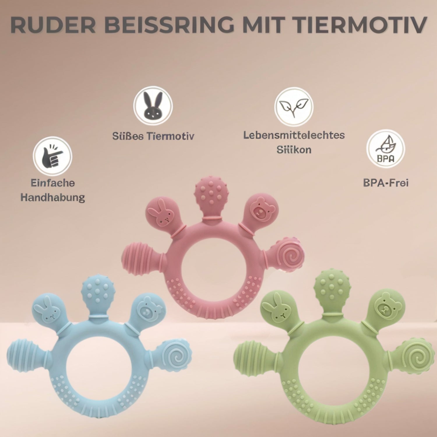 Idela Baby Teething Ring Silicone Teether for Infants
