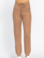  Casual Sweater Pants Women's Plus Solid Elastic Drawstring High Rise