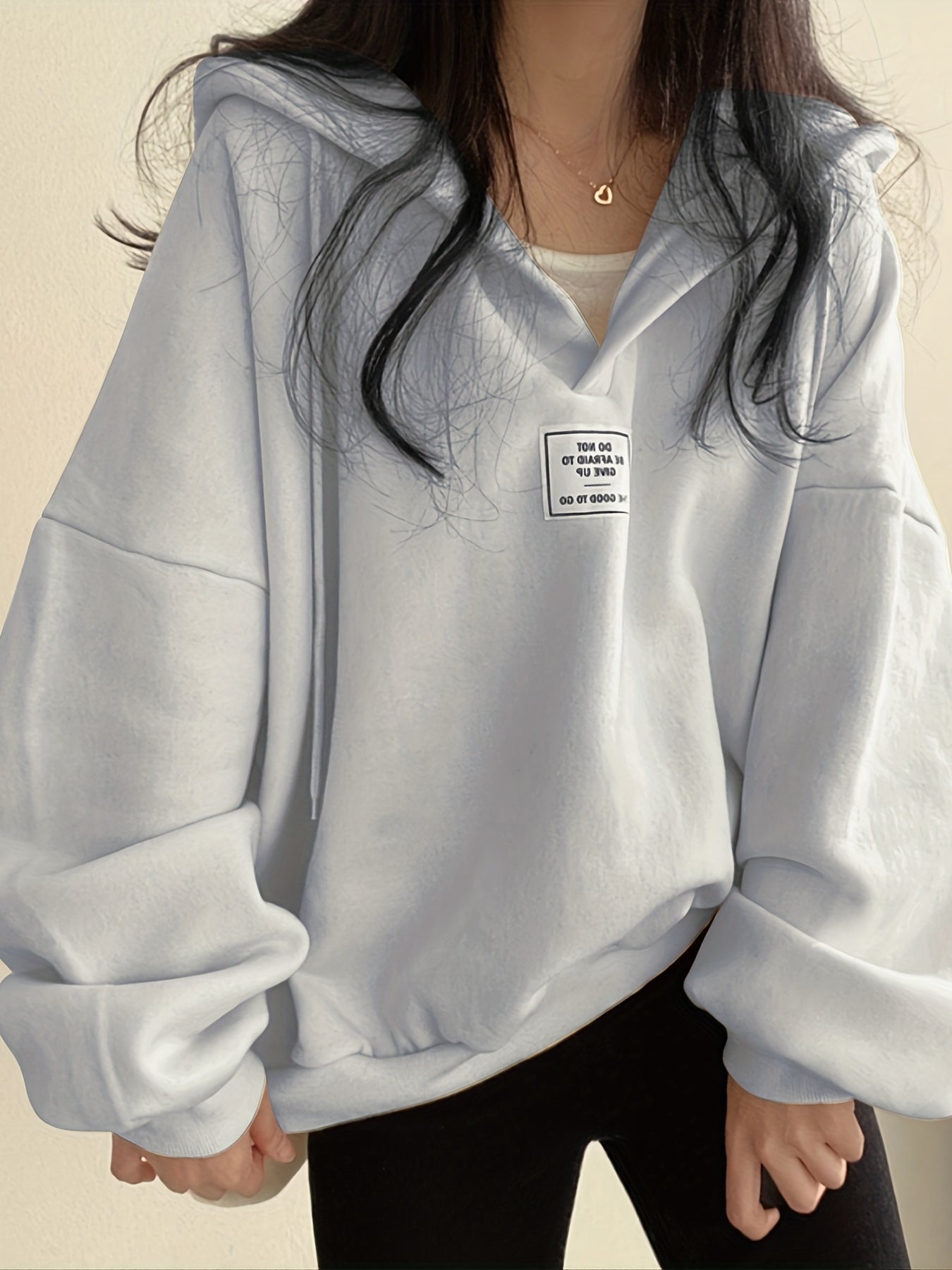 Solid Active Hooded Sweatshirts Fleece Lined Hoodie Women's Clothing