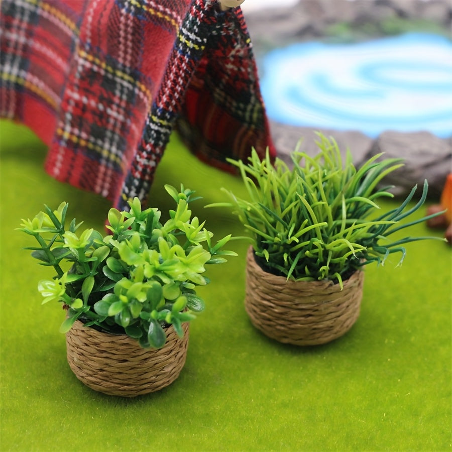 Miniature Green Plant Potted for DIY Home Decor