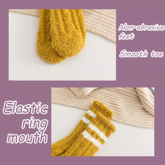 3pairs Fuzzy Slipper Socks Cozy Warm Winter Home Sleeping Socks with Grippers