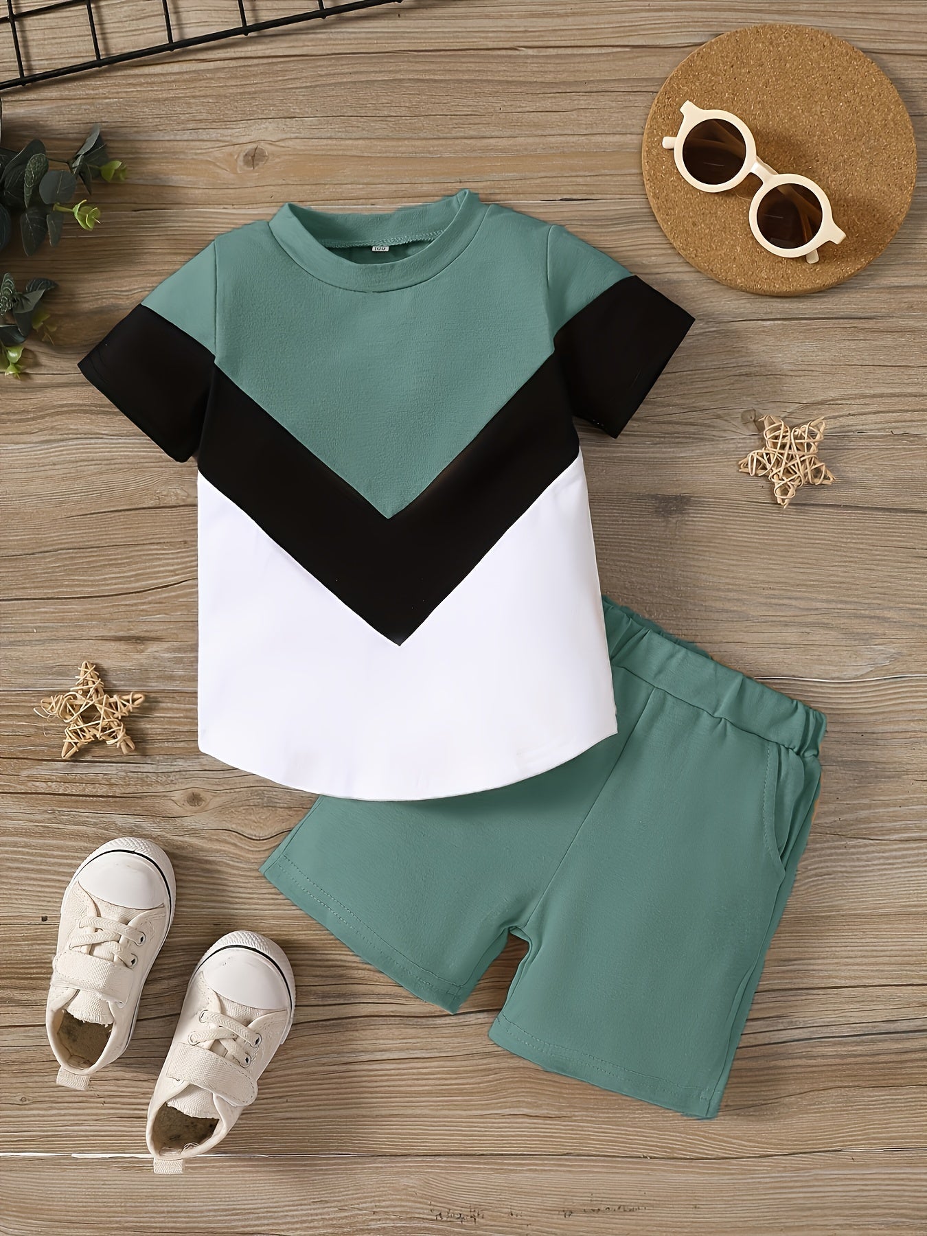 2pcs Baby Boys Casual T-shirt & Shorts Set Kids' Clothes