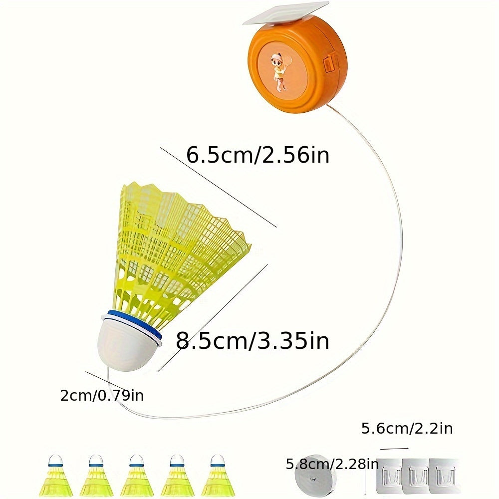 6pcs Badminton Trainer Rebound Device For Indoor Single Training