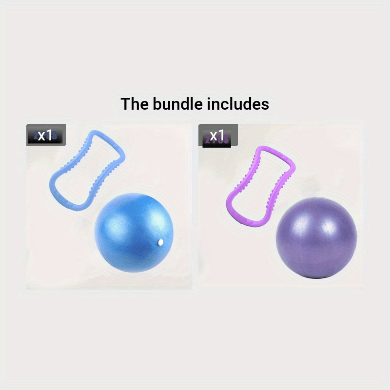 Pilates Mini Exercise Ball and Massage Stretch Ring Set for Workouts