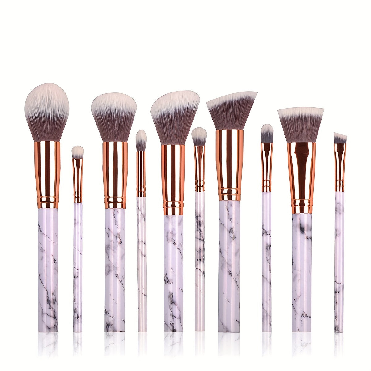 10pcs Marble Makeup Brush Kit - Great for Beginners