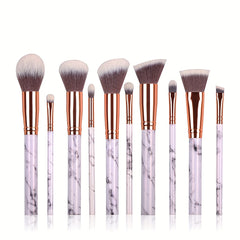 10pcs Marble Makeup Brush Kit - Great for Beginners