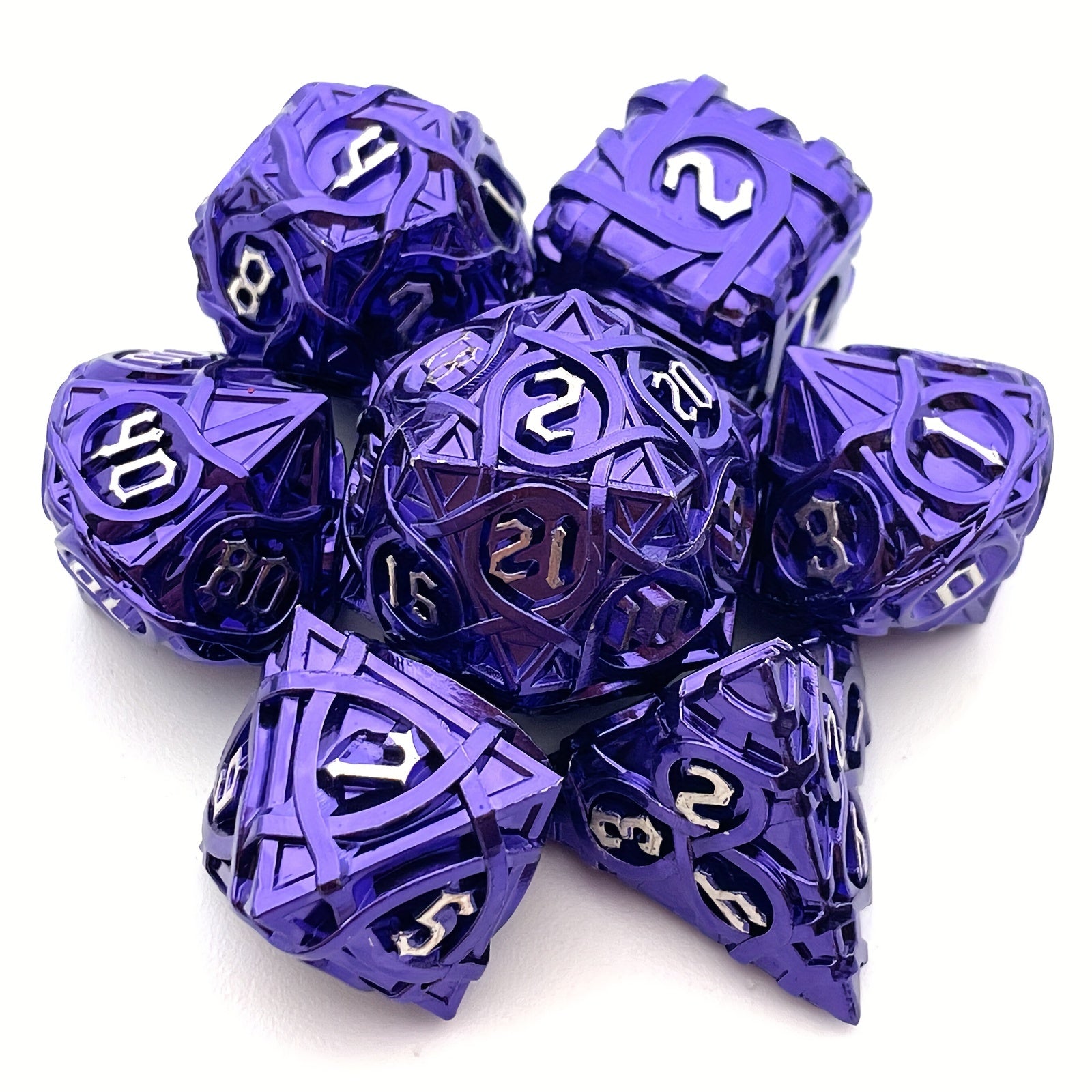7pcs Solid Metal Dice Maze Sided Desktop Game Drinking Fun Dice