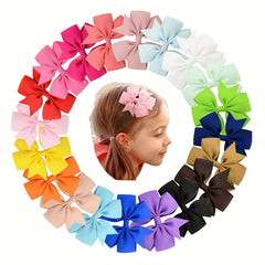 20pcs 2pcs Children's Ribbon Bow Hair Clip Hair Accessory