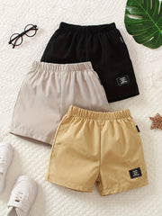 3pcs Letter Print Boys Comfortable Creative Shorts