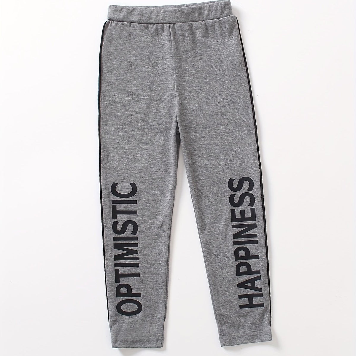 Kids Girls Leggings Contrast Binding Tights Pants For Sports Casual 4-7 Years