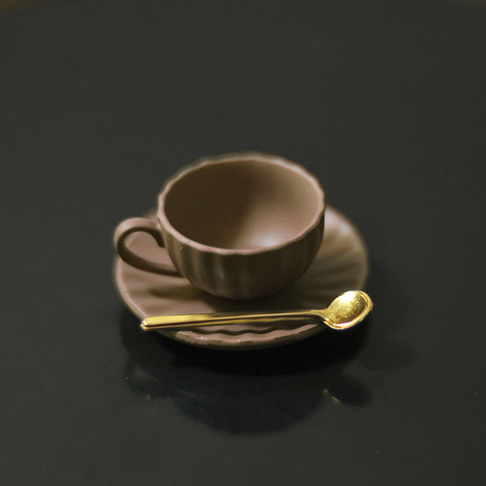 3pcs 1:12 Dollhouse Mini Furniture DIY Access Coffee Cup Saucer Spoon Set