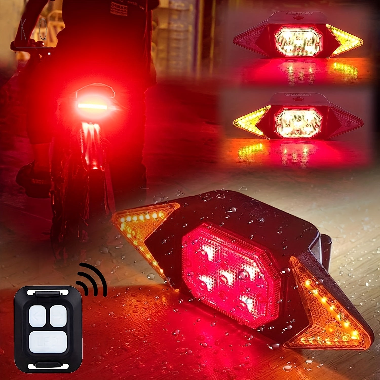 Rechargeable Bicycle Turn Signal Light Waterproof Bright Indicator