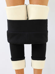 Fleece Liner Yoga Pants Slim Fit High Waist Mid Stretch Keep Warm Workout Pants
