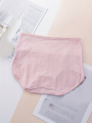 4pcs High Waist Stretchy Panties Breathable Solid Briefs
