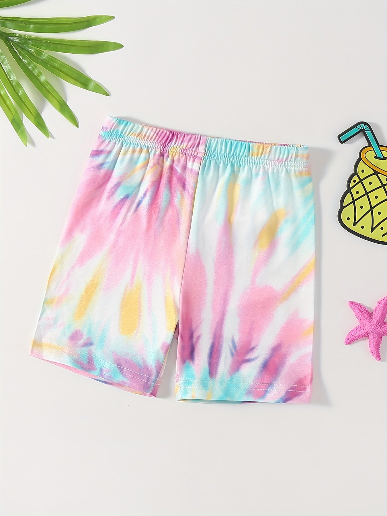 Rainbow Clouds Print Girls Bike Shorts Under Shorts Casual Outwear
