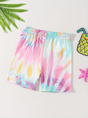 Rainbow Clouds Print Girls Bike Shorts Under Shorts Casual Outwear