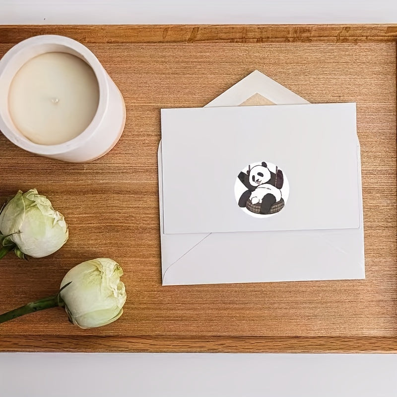 500pcs 2.54 Cm Panda Adhesive Label for Packaging - Boutique & Store Essentials