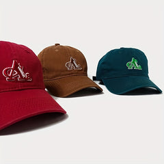 Unisex Breathable Adjustable Baseball Cap With Letter Embroidery