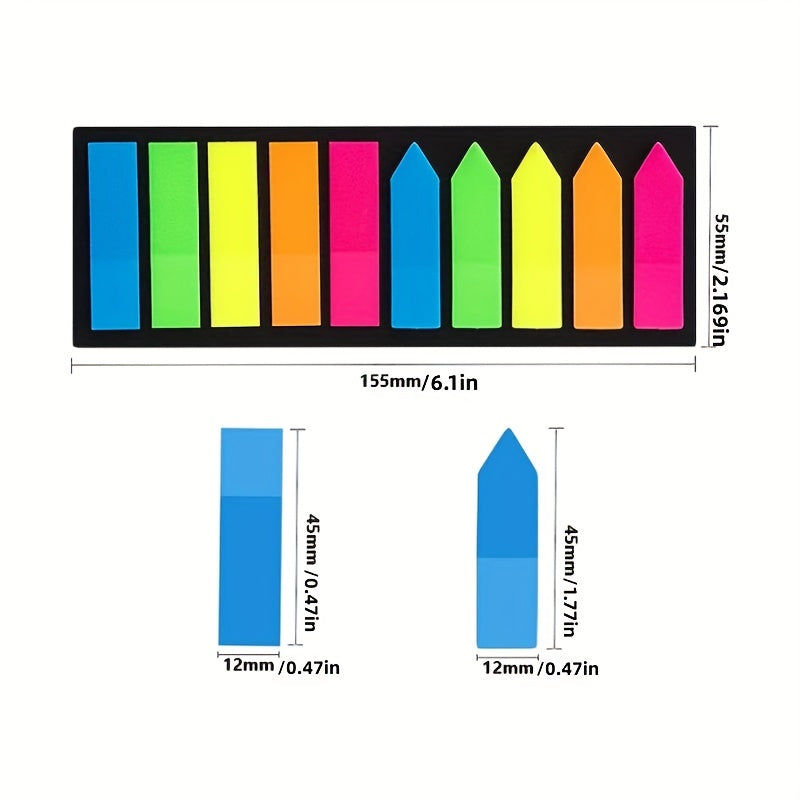 200 Pages Sticky Notes Film Text Strips Marker Labels Bookmark