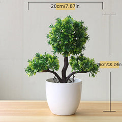 4pcs Artificial Potted Plant Plastic Bonsai Tree Flower Ornament