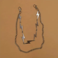 Fashionable Double Layer Pants Chain High-end Alloy Lightning Chain
