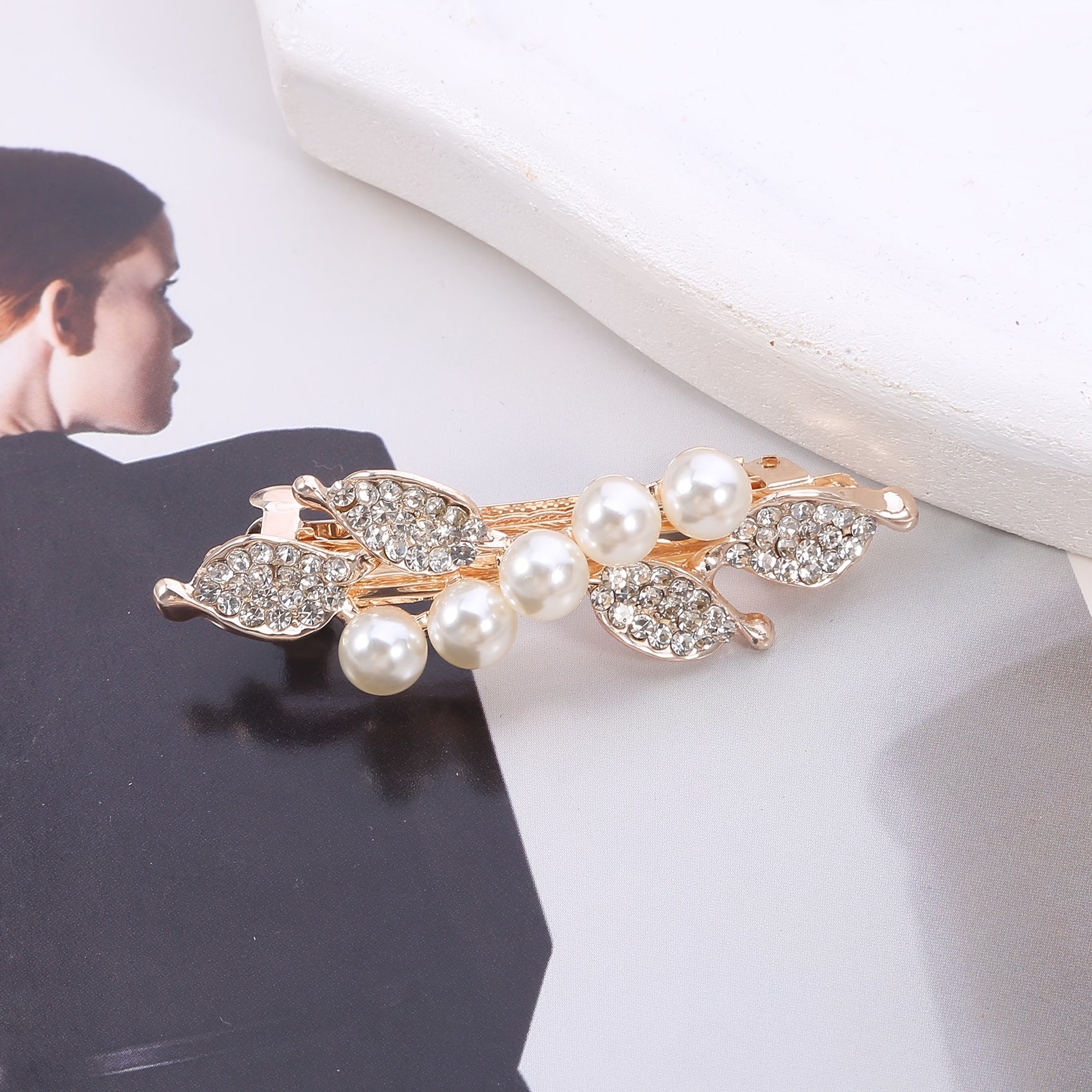Rhinestone Hair Barrettes Pearl Hair Clips Styling Accessories for Women