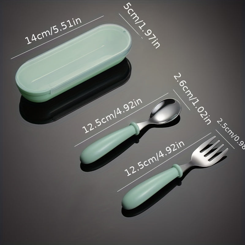 Personalized Kids Tableware Set Spoon Fork Storage Box