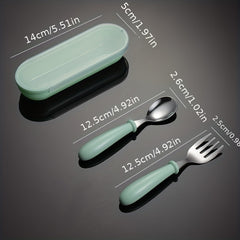 Personalized Kids Tableware Set Spoon Fork Storage Box