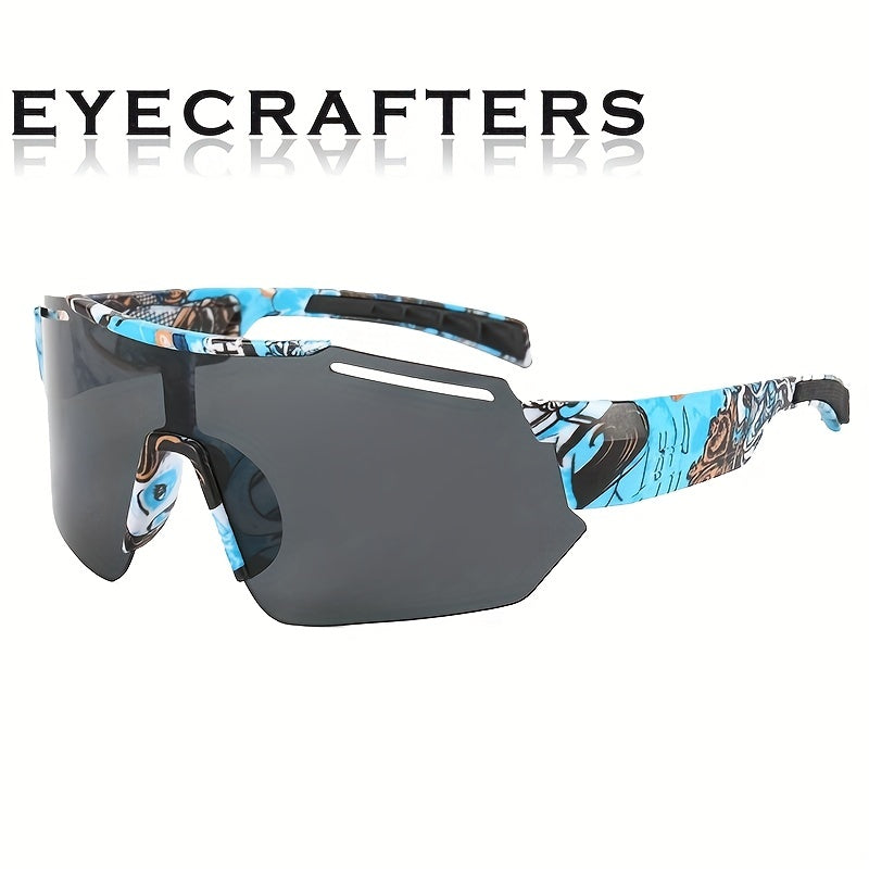 Oversized Windproof Camo Men Sunglasses UV400 Sports Outdoor Cycling Goggles