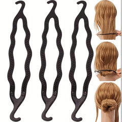 2pcs Plastic Bun Maker Hair Curler Holders Roll Bun Styler Twist Braid Maker