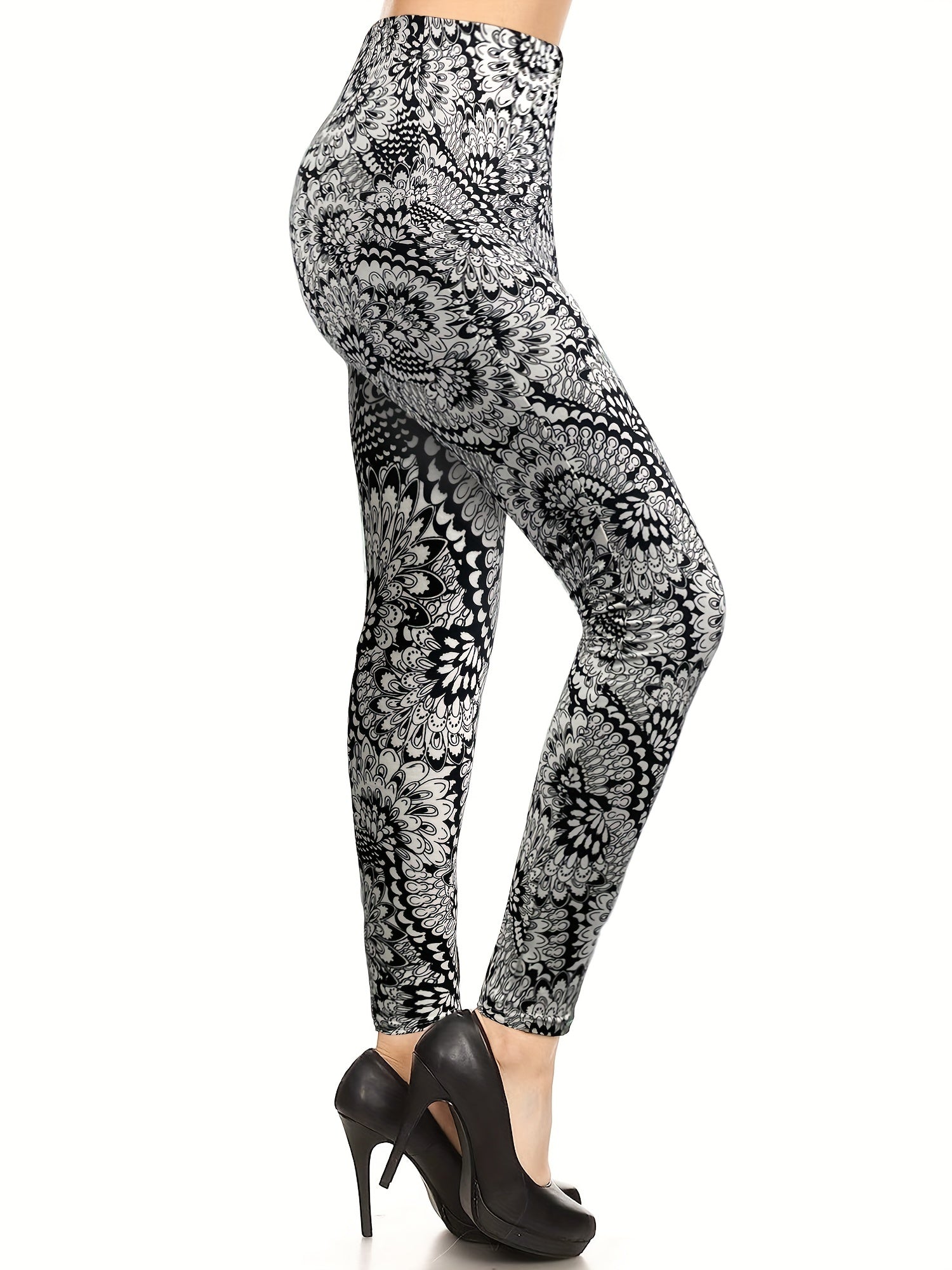 Star Print Skinny Leggings Women's Clothing