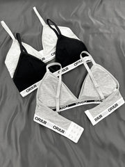 3pcs Letter Sports Bras Comfy Yoga Fitness Bra Women's Underwear